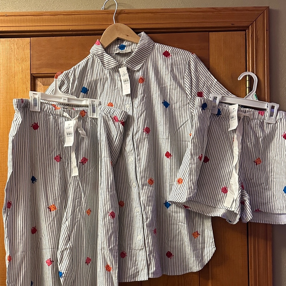 LOFT Striped Holiday Pajama Set
